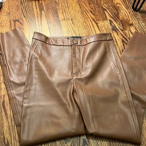 Brown leather pants